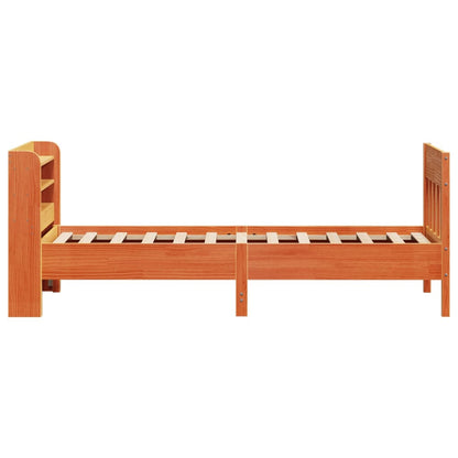 Bed Frame without Mattress Wax Brown 75x190 cm Small Single Solid Wood Pine