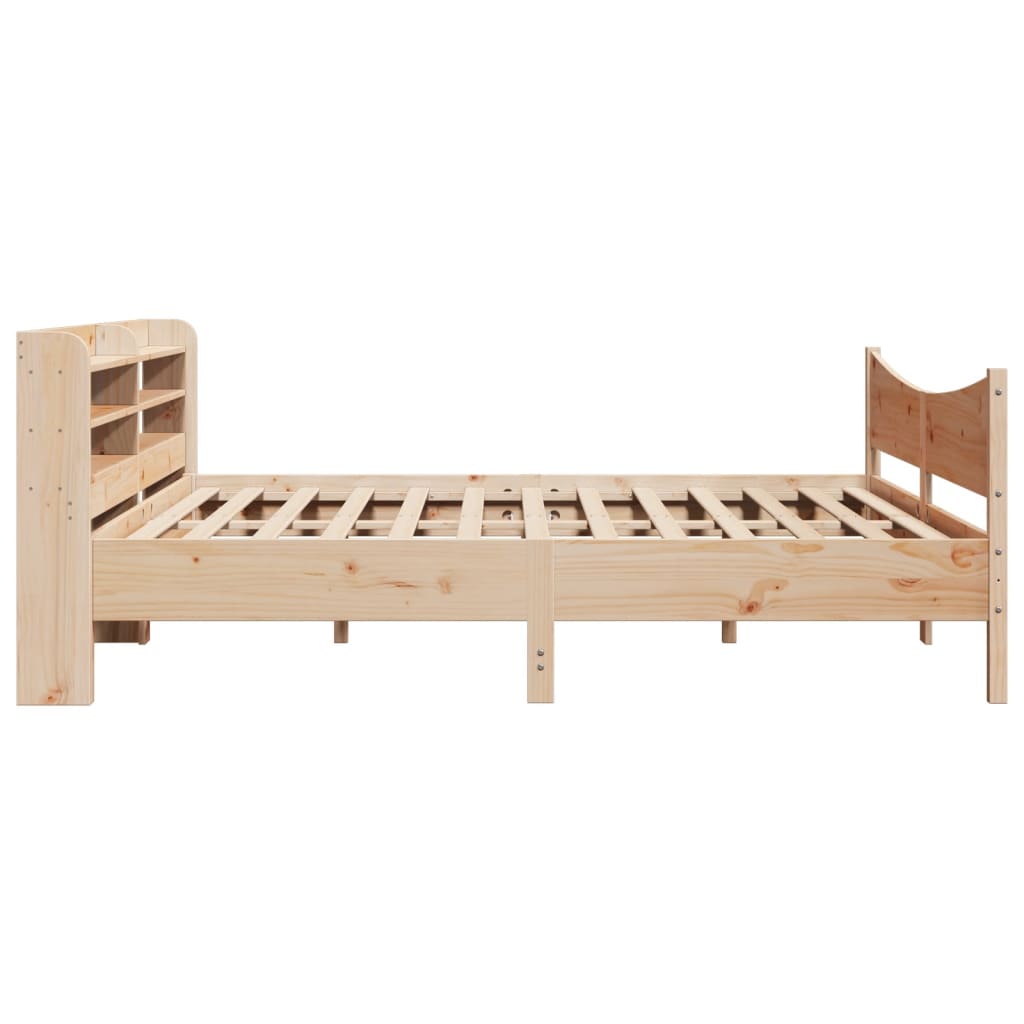 Bed Frame with Headboard 200x200 cm Solid Wood Pine