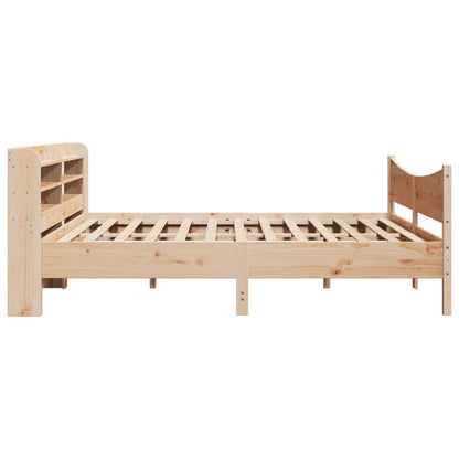Bed Frame with Headboard 200x200 cm Solid Wood Pine