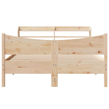 Bed Frame with Headboard 160x200 cm Solid Wood Pine
