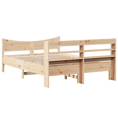 Bed Frame with Headboard 160x200 cm Solid Wood Pine