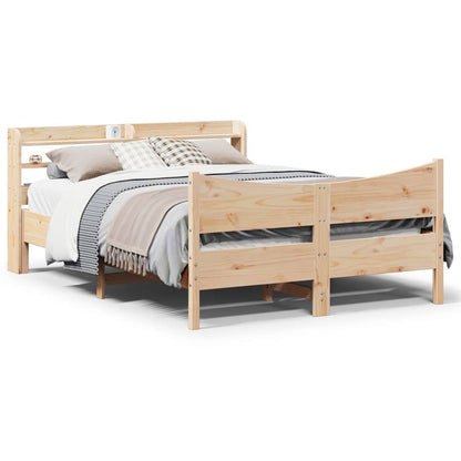 Bed Frame with Headboard 160x200 cm Solid Wood Pine