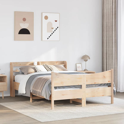 Bed Frame with Headboard 140x200 cm Solid Wood Pine