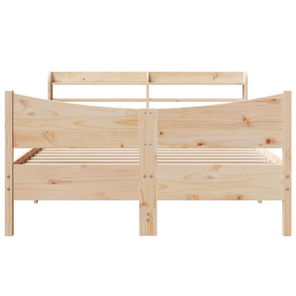Bed Frame with Headboard 140x200 cm Solid Wood Pine