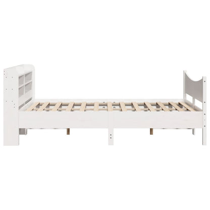Bed Frame with Headboard White 140x200 cm Solid Wood Pine