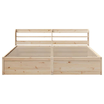 Bed Frame with Headboard 200x200 cm Solid Wood Pine
