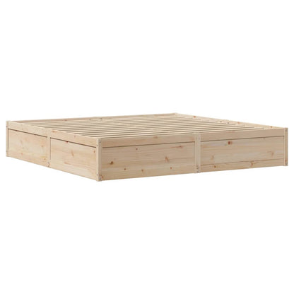 Bed Frame with Headboard 200x200 cm Solid Wood Pine