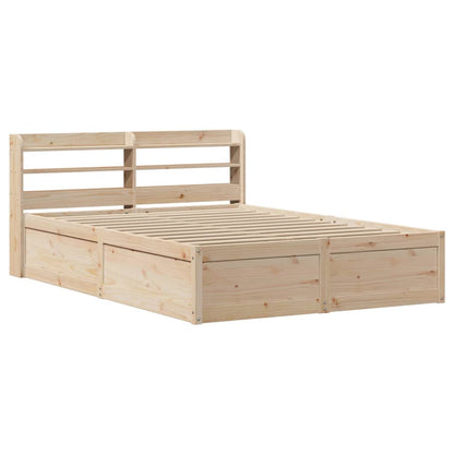 Bed Frame with Headboard 120x200 cm Solid Wood Pine