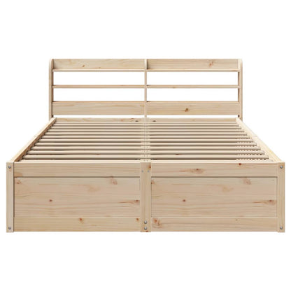Bed Frame with Headboard 120x200 cm Solid Wood Pine