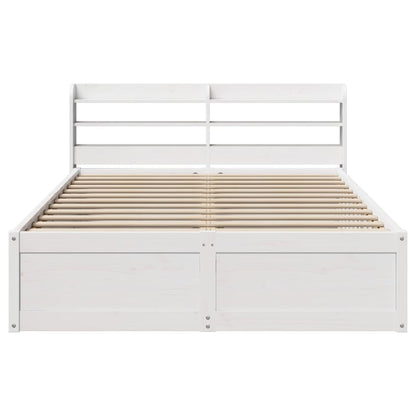 Bed Frame with Headboard White 120x200 cm Solid Wood Pine