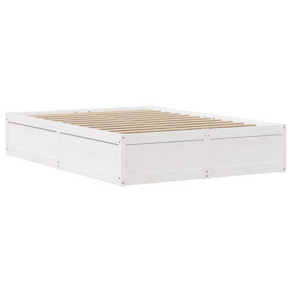 Bed Frame with Headboard White 120x200 cm Solid Wood Pine