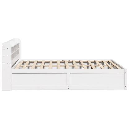 Bed Frame with Headboard White 120x200 cm Solid Wood Pine