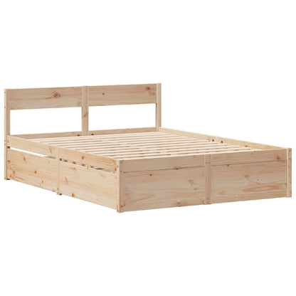 Bed Frame without Mattress 160x200 cm Solid Wood Pine