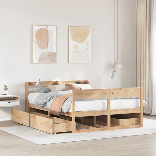 Bed Frame without Mattress 160x200 cm Solid Wood Pine