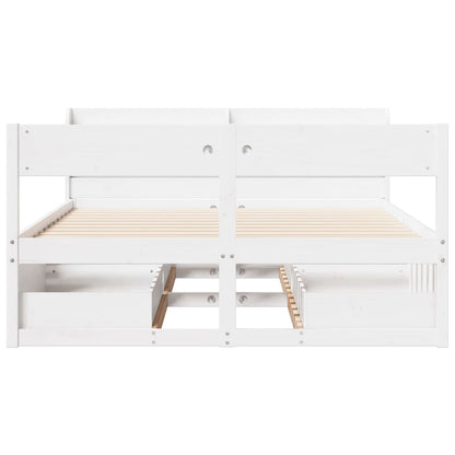 Bed Frame without Mattress White 160x200 cm Solid Wood Pine