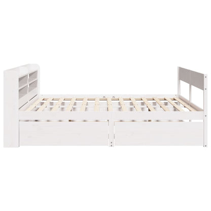 Bed Frame without Mattress White 160x200 cm Solid Wood Pine