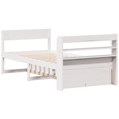 Bed Frame without Mattress White 90x200 cm Solid Wood Pine
