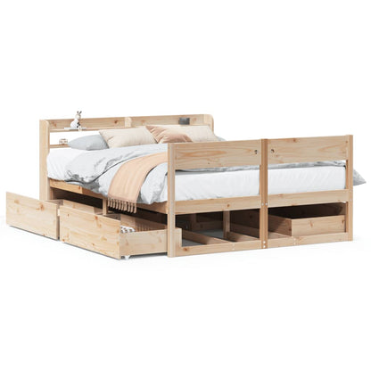 Bed Frame without Mattress 140x190 cm Solid Wood Pine