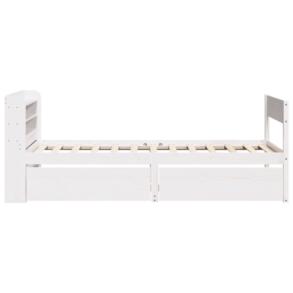Bed Frame without Mattress White 75x190 cm Small Single Solid Wood Pine