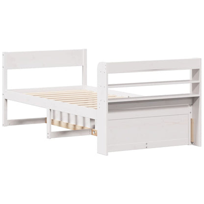 Bed Frame without Mattress White 75x190 cm Small Single Solid Wood Pine