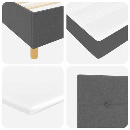 Box Spring Bed with Headboard Dark grey 120 x 200 cm Fabric