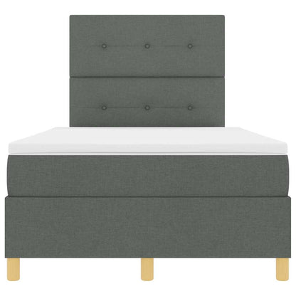 Box Spring Bed with Headboard Dark grey 120 x 200 cm Fabric