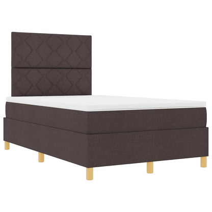 Box Spring Bed with Headboard Dark brown 120 x 190 cm Fabric
