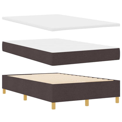 Box Spring Bed with Headboard Dark brown 120 x 190 cm Fabric