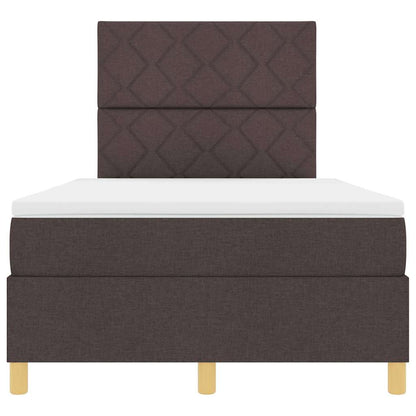 Box Spring Bed with Headboard Dark brown 120 x 190 cm Fabric