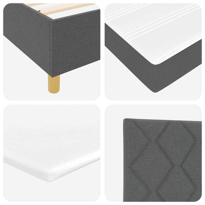 Box Spring Bed with Headboard Dark grey 120 x 200 cm Fabric