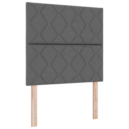 Box Spring Bed with Headboard Dark grey 120 x 200 cm Fabric