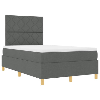 Box Spring Bed with Headboard Dark grey 120 x 200 cm Fabric