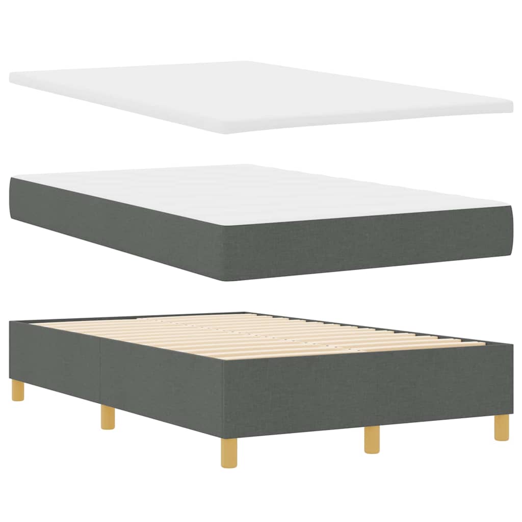 Box Spring Bed with Headboard Dark grey 120 x 200 cm Fabric