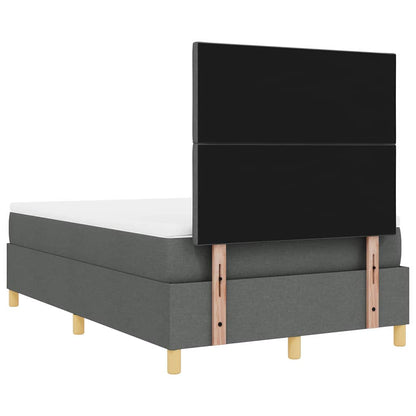 Box Spring Bed with Headboard Dark grey 120 x 200 cm Fabric