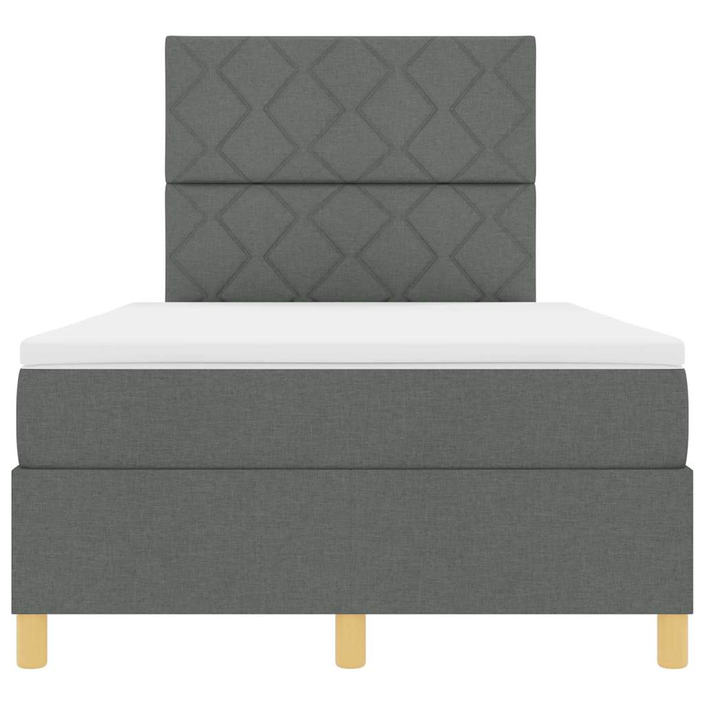 Box Spring Bed with Headboard Dark grey 120 x 200 cm Fabric