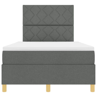 Box Spring Bed with Headboard Dark grey 120 x 200 cm Fabric