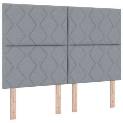 Box Spring Bed with Headboard Light grey 140 x 200 cm Fabric