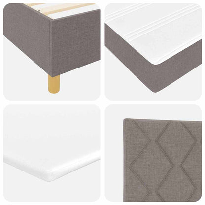 Box Spring Bed with Headboard Taupe 140 x 200 cm Fabric