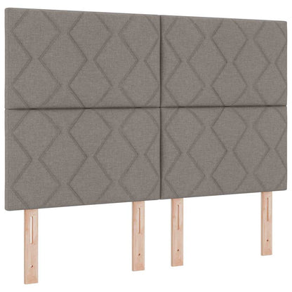 Box Spring Bed with Headboard Taupe 140 x 200 cm Fabric