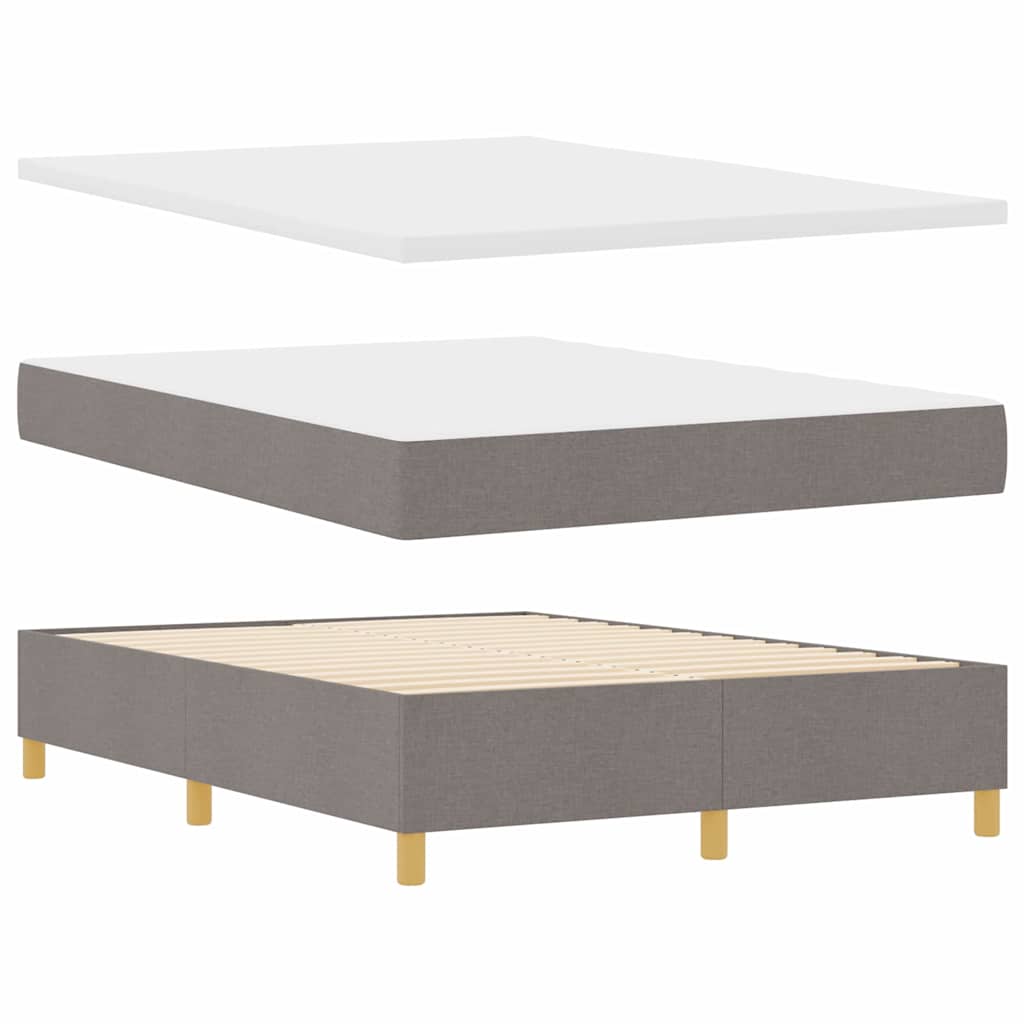 Box Spring Bed with Headboard Taupe 140 x 200 cm Fabric