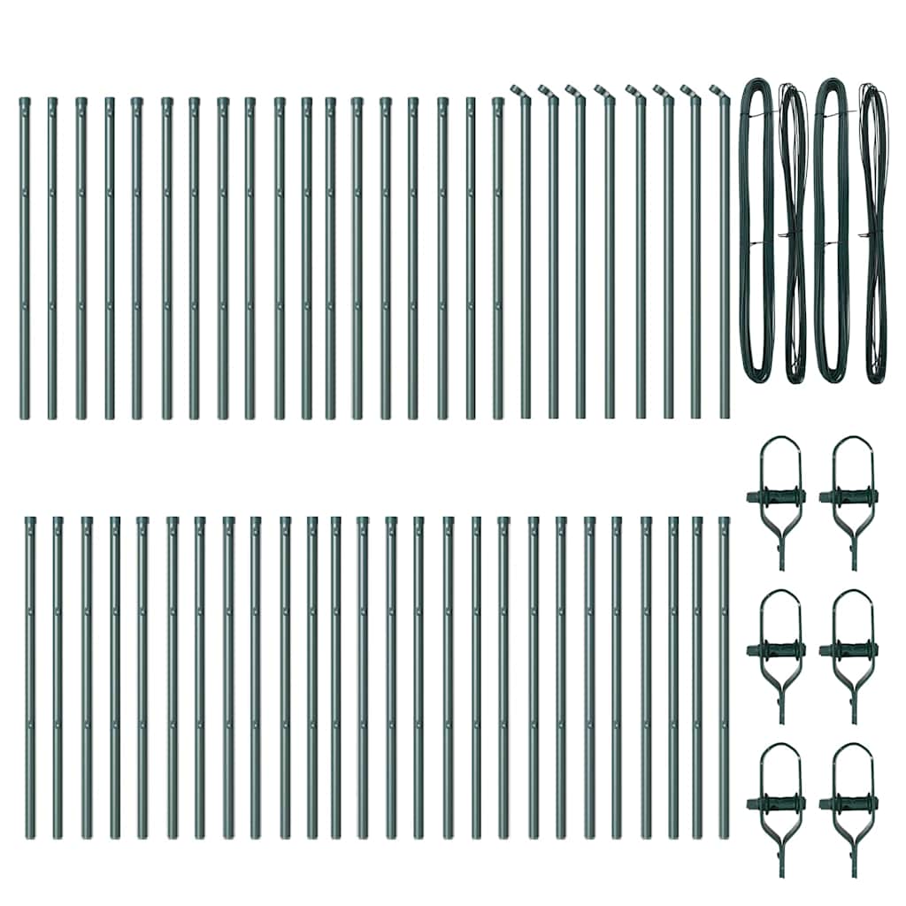 Fence Post Other 52 pcs Green 3.2 x 3.2 x 80 cm Steel