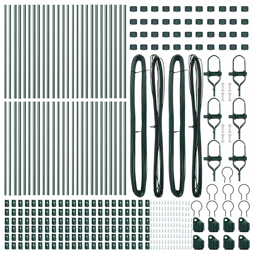 Fence Post Other 52 pcs Green 3.2 x 3.2 x 80 cm Steel