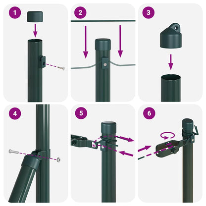 Fence Post Other 52 pcs Green 3.2 x 3.2 x 80 cm Steel