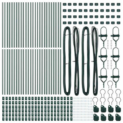 Fence Post 52 pcs Green 3.2 x 3.2 x 100 cm Steel