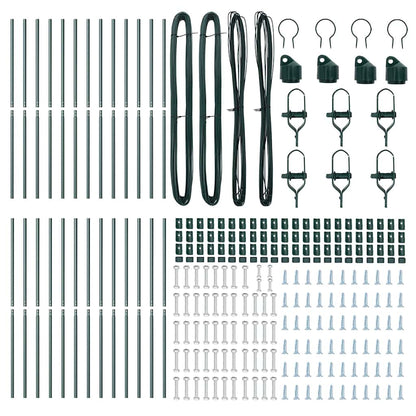 Fence Post 26 pcs Green 3.2 x 3.2 x 170 cm Steel