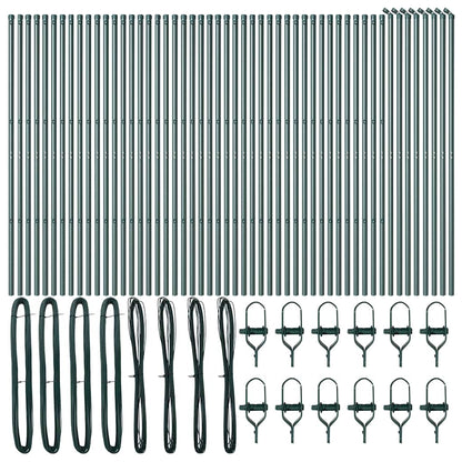 Fence Post Other 52 pcs Green 3.2 x 3.2 x 170 cm Steel
