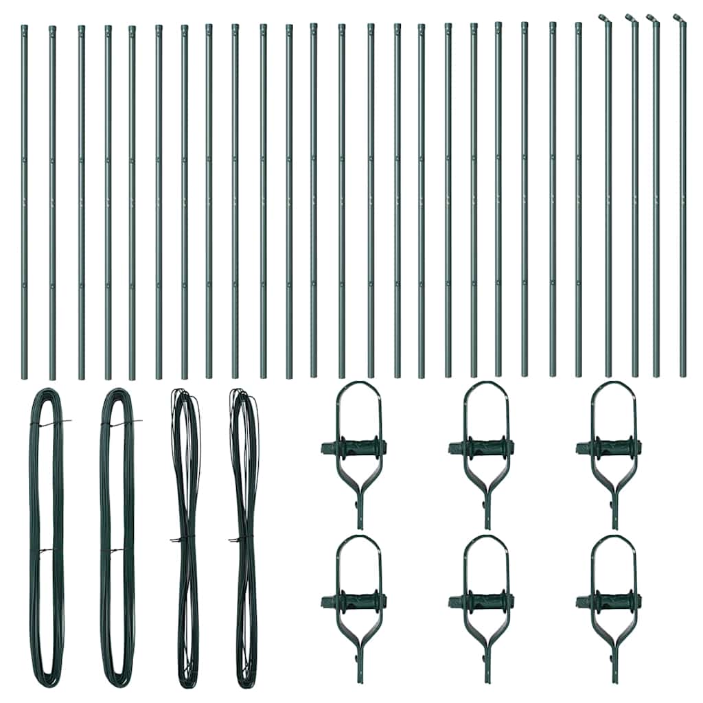 Fence Post Other 26 pcs Green 3.2 x 3.2 x 210 cm Steel
