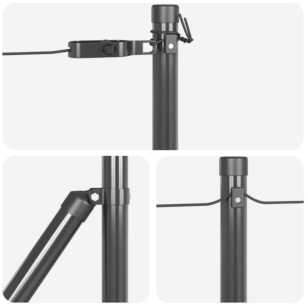 Fence Post Other 26 pcs Grey 3.2 x 3.2 x 80 cm Steel