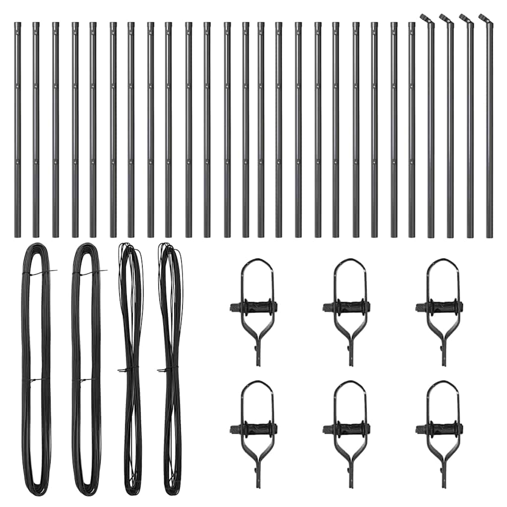 Fence Post Other 26 pcs Grey 3.2 x 3.2 x 100 cm Steel