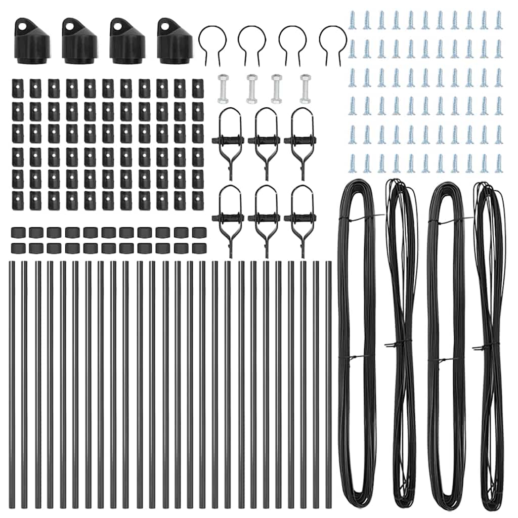 Fence Post Other 26 pcs Grey 3.2 x 3.2 x 100 cm Steel